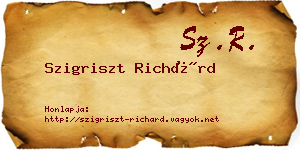 Szigriszt Richárd névjegykártya