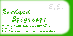 richard szigriszt business card